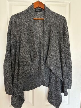 Philomena Petti Gray Open-Front Draped Cardigan